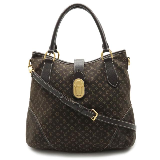 LOUIS VUITTON ルイ ヴィトン モノグラムイディール エレジー トートバッグ 2WAYショルダー 肩掛け キャンバス フザン ブラウン 茶 M56696