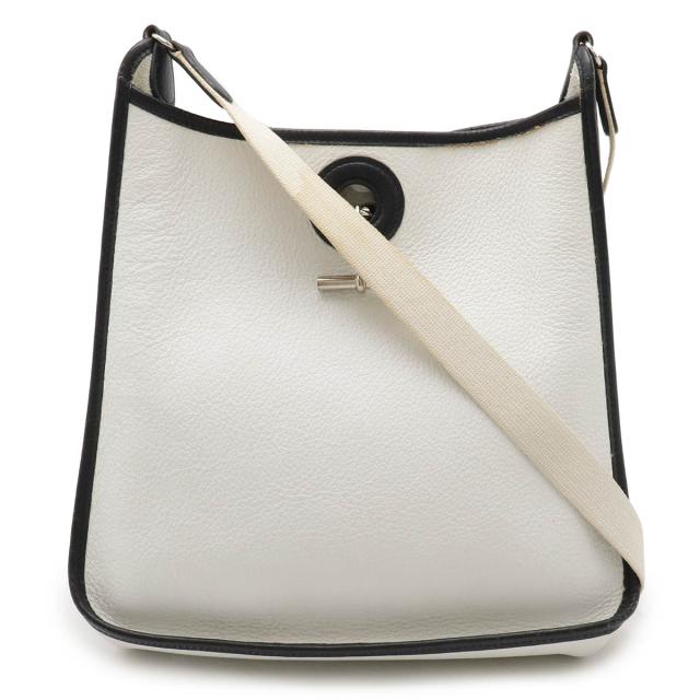 HERMES エルメス ヴェスパPM ショルダーバッグ ワンショルダー レザー ホワイト 白 ブラック 黒 シルバー金具