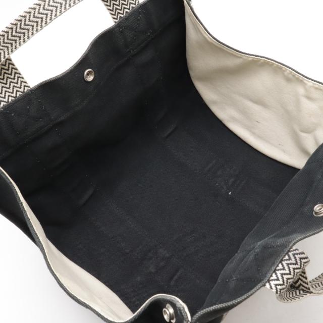 エルメスブラック ストライプ トートバッグ HERMES 黒 ストライプ