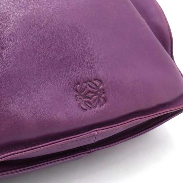 LOEWE ロエベ アナグラム レザー巾着 パープル系 ショルダーバッグ