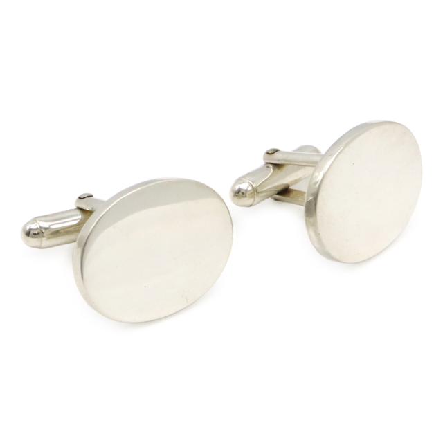 ティファニー オーバル ラウンド メッシュ コンビ カフス SV925 K18