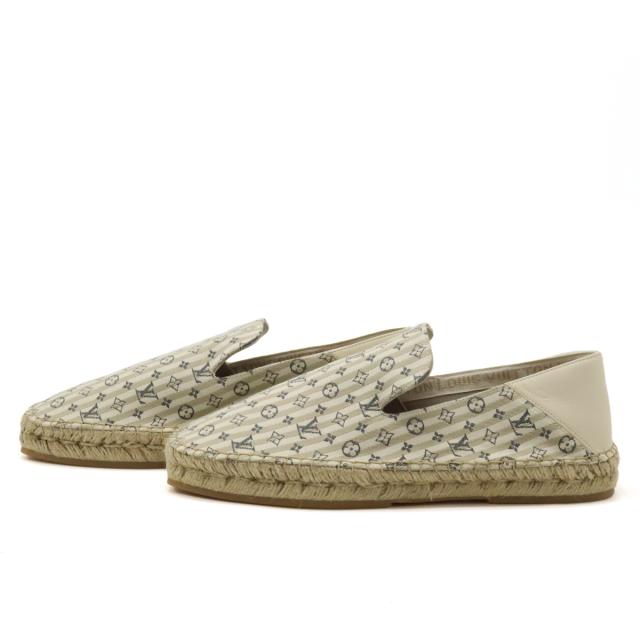 LOUIS VUITTON ルイ ヴィトン ビダール ライン ローファー エスパドリーユ スリッポン フラットシューズ ジュート #9 27.5cm 1ABFR6