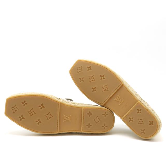 LOUIS VUITTON ルイ ヴィトン ビダール ライン ローファー エスパドリーユ スリッポン フラットシューズ ジュート #9 27.5cm 1ABFR6
