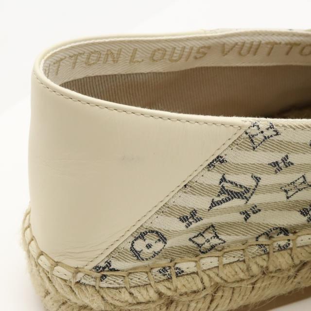 LOUIS VUITTON ルイ ヴィトン ビダール ライン ローファー エスパドリーユ スリッポン フラットシューズ ジュート #9 27.5cm 1ABFR6