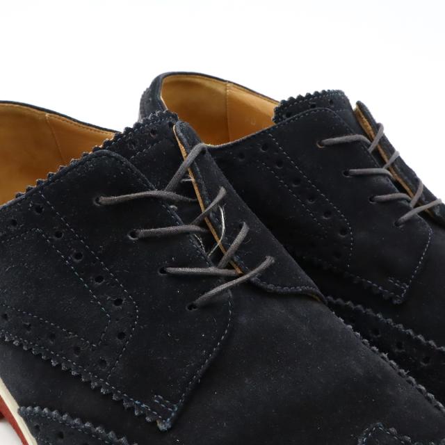 LOUIS VUITTON ルイ ヴィトン LV ウィングチップ スニーカー 靴 シューズ スエード レザー ネイビー ホワイト 白 #9 日本サイズ約28cm LOUIS VUITTON ルイ ヴィトン LV ウィングチップ スニーカー 靴