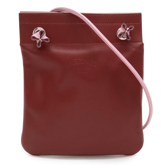 HERMES エルメス サック アリーヌ ミニ ショルダーバッグ ポシェット 斜め掛け ヴォースイフト レザー ボルドー ピンク U刻印