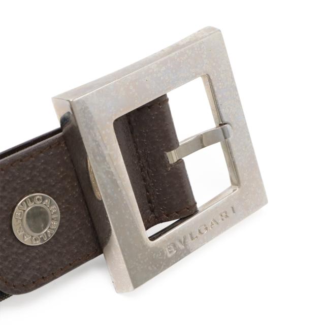 BVLGARI ブルガリ ロゴマニア スクエアバックル ベルト キャンバス