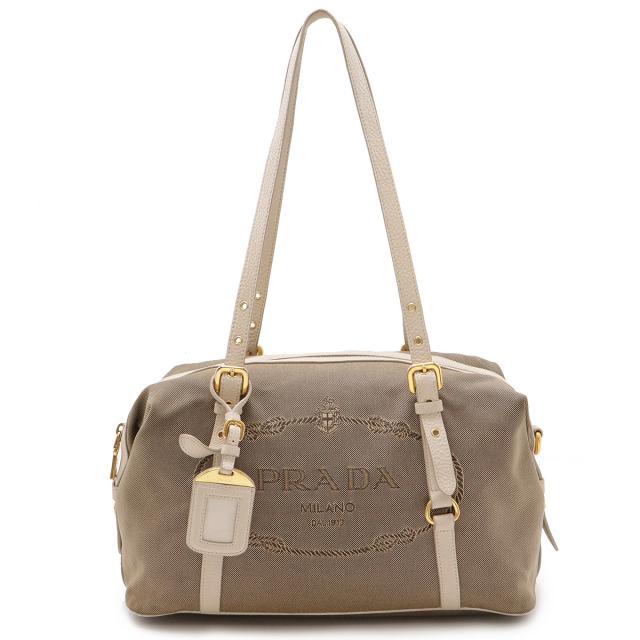 PRADA プラダ ロゴジャガード ミニボストン トートバッグ ショルダー