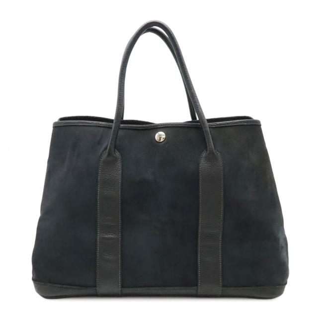 HERMES ガーデンパーティー トワルオフィシエ ブラックPM □I エルメス