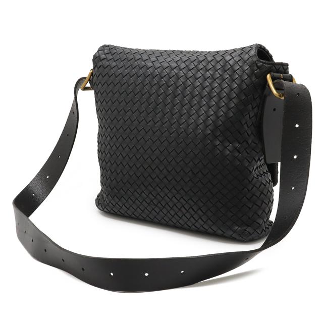 BOTTEGA VENETA ボッテガ ヴェネタ ボッテガベネタ イントレチャート ショルダーバッグ メッセンジャーバッグ 斜め掛け レザー ブラック 黒 163971 BOTTEGA VENETA ボッテガ ヴェネタ ボッテガベネタ イントレチャート