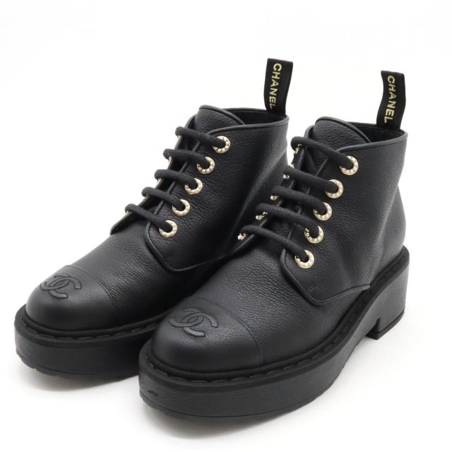 【CHANEL 35.5 】シャネル　ショートブーツ　23cm CHANEL 35.5 】シャネル ショートブーツ 23cm