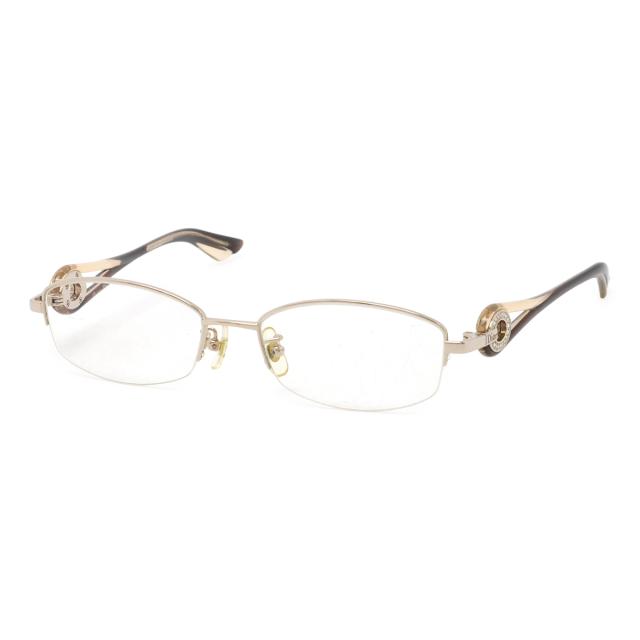 Christian Dior クリスチャン ディオール スクエアシェイプ 眼鏡 めがね メガネフレーム ハーフリム 度入り クリア シャンパンゴールド系 CD7757J