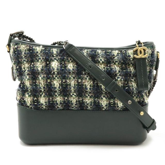 CHANEL シャネル ガブリエル ドゥ シャネル ラージ ホーボー ショルダーバッグ チェーンショルダー ツイード ダークグリーン A93824