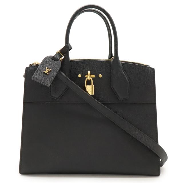 LOUIS VUITTON ルイ ヴィトン シティ スティーマーMM ハンドバッグ 2WAY ショルダーバッグ 肩掛け トリヨンレザー ノワール ブラック 黒 M53015
