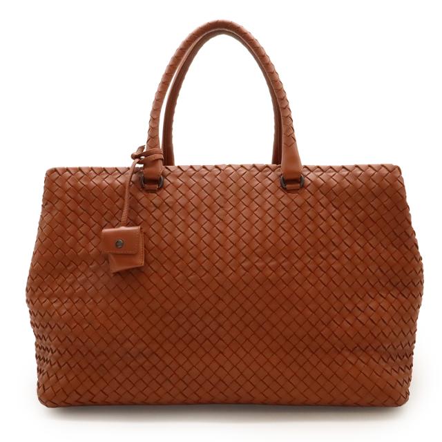 BOTTEGA VENETA ボッテガ ヴェネタ イントレチャート ボストンバッグ トラベルバッグ 旅行カバン ハンドバッグ レザー テラコッタブラウン 256347