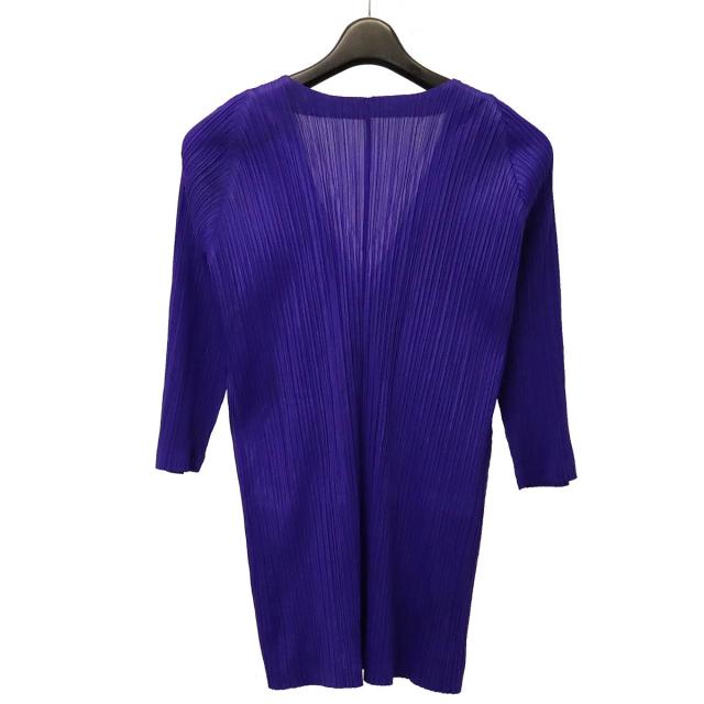 プリーツプリーズカーディガンブルー ISSEY MIYAKE イッセイ ミヤケ