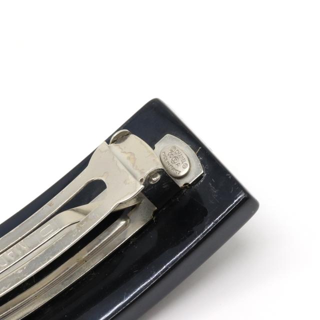 CHANEL シャネル ロゴ バレッタ ヘアクリップ 髪留め バイカラー