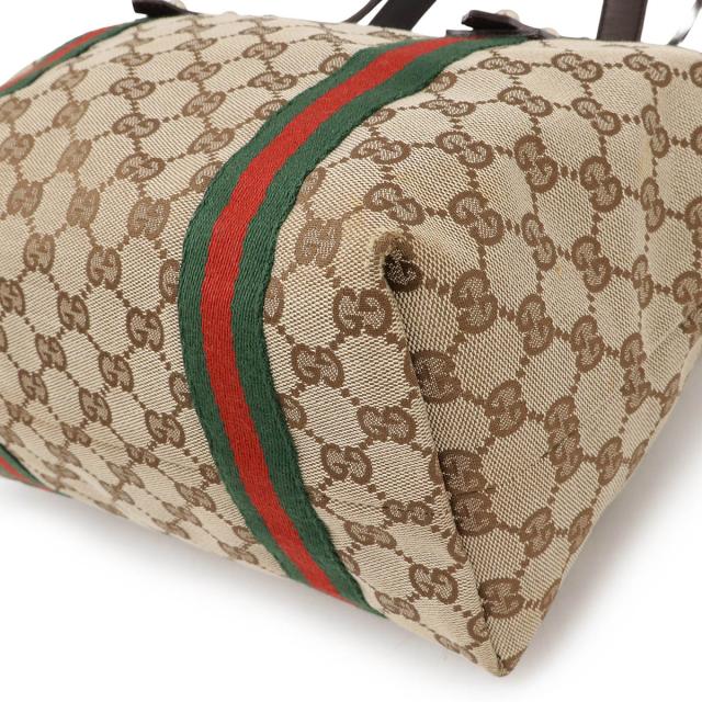 GUCCIハンドバッグ トートバッグ ダークブラウン GUCCIチャーム付き