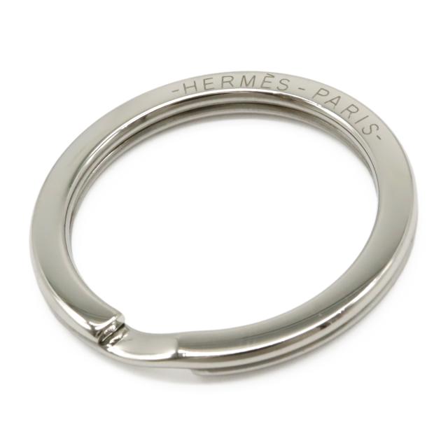 HERMES エルメス モビールH キーホルダー キーリング バッグチャーム ステンレススチール レザー ベージュ シルバー金具 HERMES エルメス モビールH キーホルダー キーリング バッグチャーム