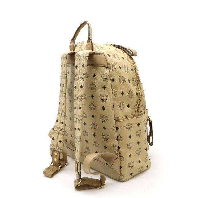MCM ロゴプリント スタッズバックパック 限定価格 MCM ロゴプリント 総柄 スタッズリュック バッグパック MCM