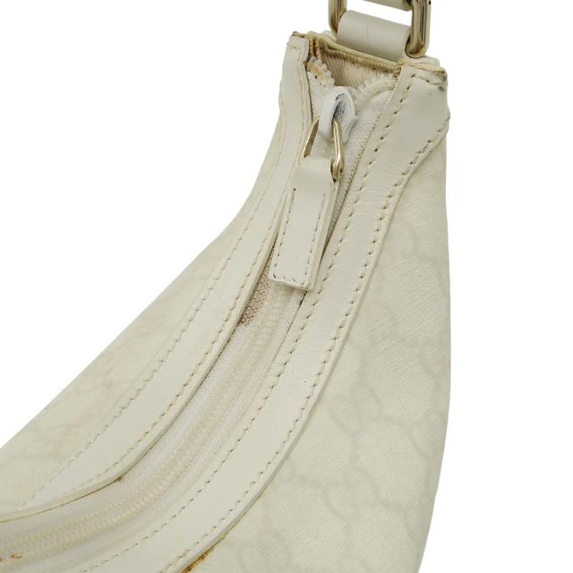 【美品】グッチ ショルダーバッグ レザー×PVC GG柄 ホワイト グッチ ショルダーバッグ GGスプリーム PVC ホワイト