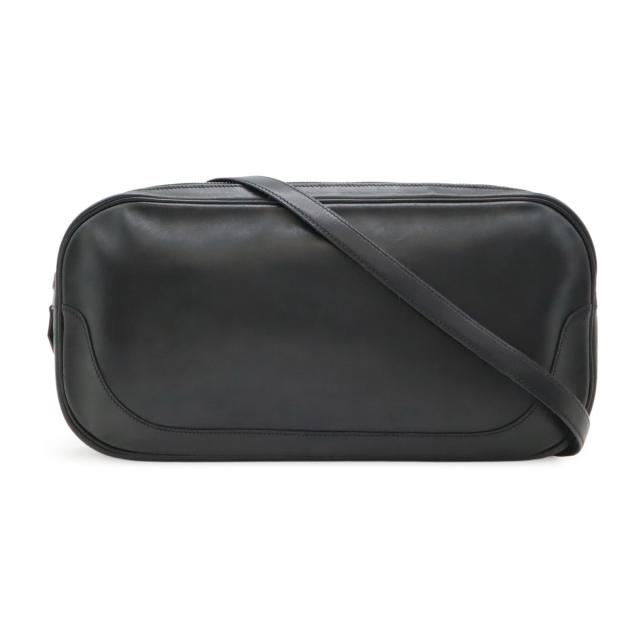 HERMES エルメス ショルダーバッグ 斜め掛け カーフ レザー ブラック 黒 シルバー金具