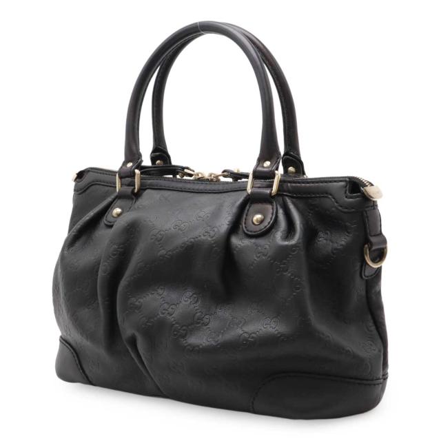 グッチ スーキー グッチシマ ハンドバッグ レザー ブラック バッグ
