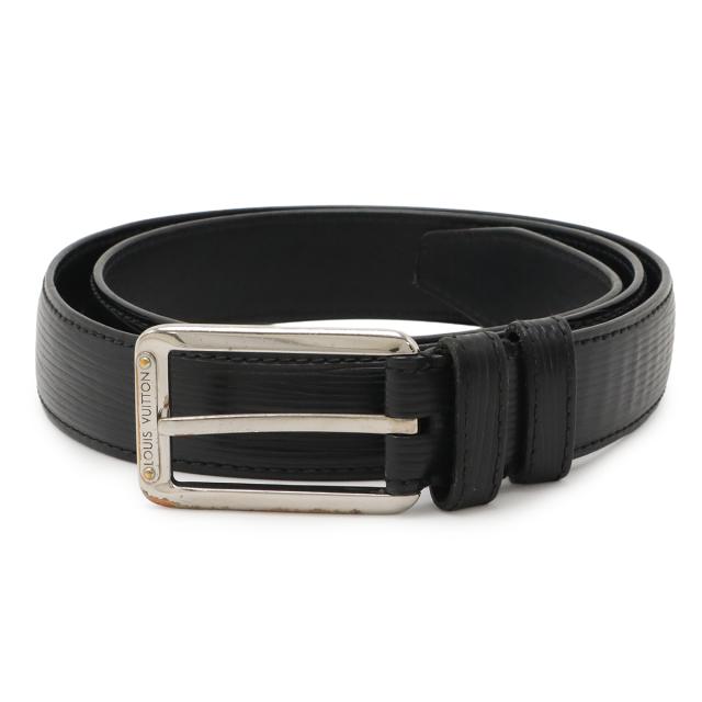 LOUIS VUITTON ルイ ヴィトン エピ サンチュール フォース ベルト ノワール 黒 ブラック #95 シルバー金具 M9694T