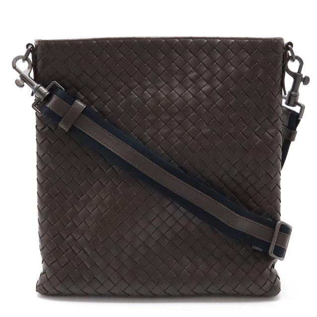 BOTTEGA VENETA ボッテガ ヴェネタ ボッテガベネタ イントレチャート ショルダーバッグ 斜め掛け レザー ダークブラウン 茶 276357
