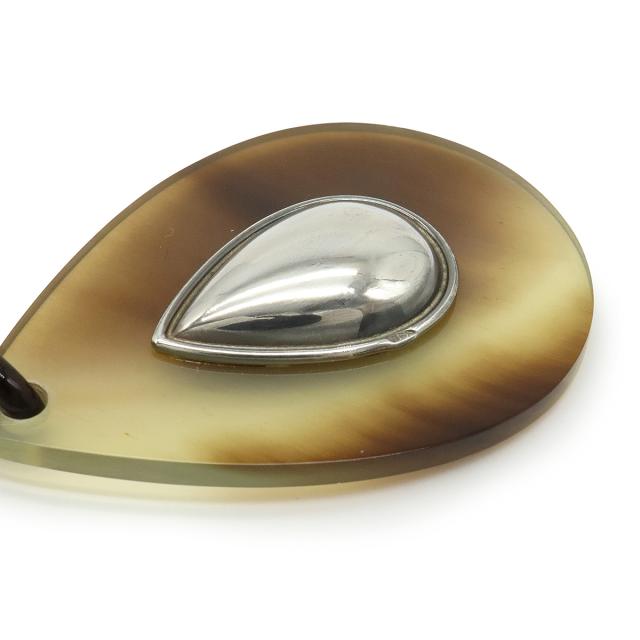 Hermès エルメス バッファローホーン ドロップ モチーフ ピアス ブラウン HERMES エルメス ドロップモチーフ ピアス バッファローホーン