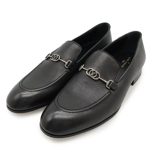 LOUIS VUITTON ルイ ヴィトン メジャーライン LVクラブ ローファー スリッポン レザー ブラック 黒 #9 日本サイズ約27.5cm