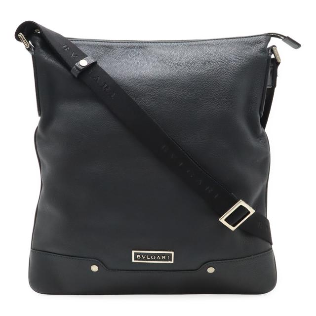 BVLGARI ブルガリ アーバン ショルダーバッグ 斜め掛け レザー ブラック 黒 シルバー金具