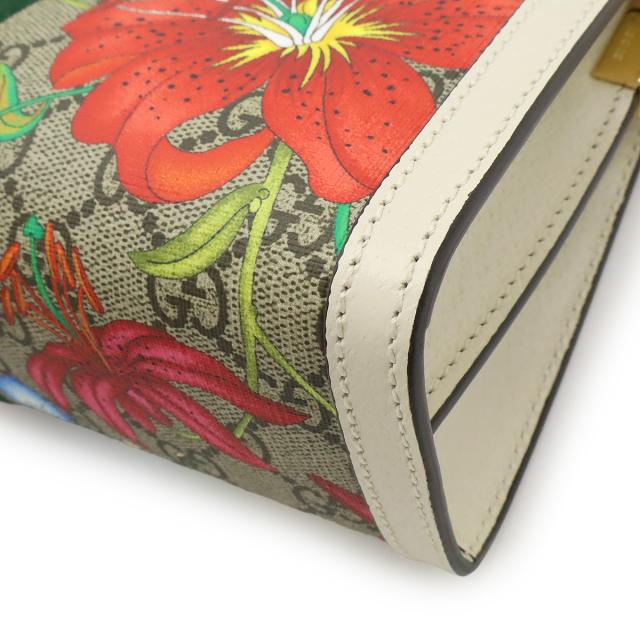 GUCCI グッチ オフィディア GGフローラ シェリーライン スモール チェーンショルダーバッグ PVC レザー ベージュ ホワイト マルチカラー 503877 GUCCI グッチ オフィディア GGフローラ シェリーライン スモール