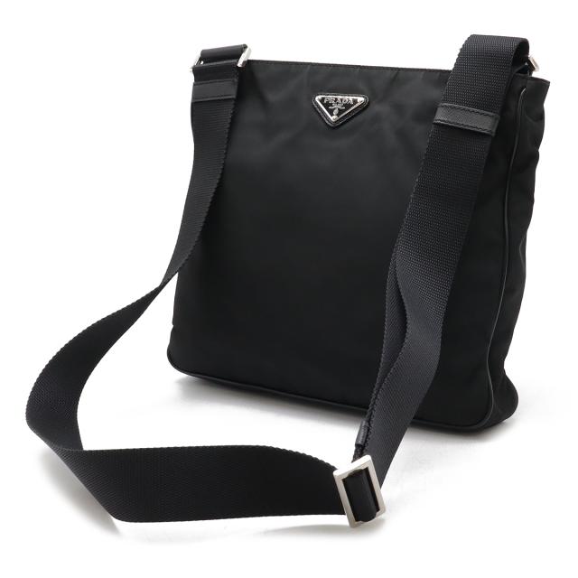 PRADA プラダ ショルダーバッグ 斜め掛け ナイロン レザー NERO