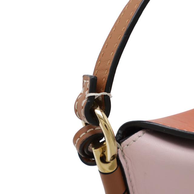 LOEWE ロエベ アナグラム ゲートポケット ショルダーバッグ ショルダーポーチ ポシェット ソフトカーフ レザー ライトピンク オレンジ 109.30BZ42