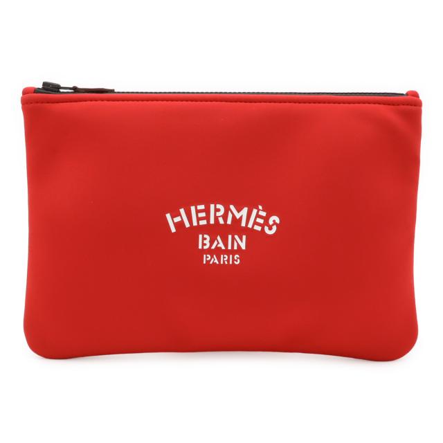 HERMES エルメス ネオバンMM マルチポーチ クラッチバッグ セカンドバッグ ポリアミド エラスタン レッド 赤
