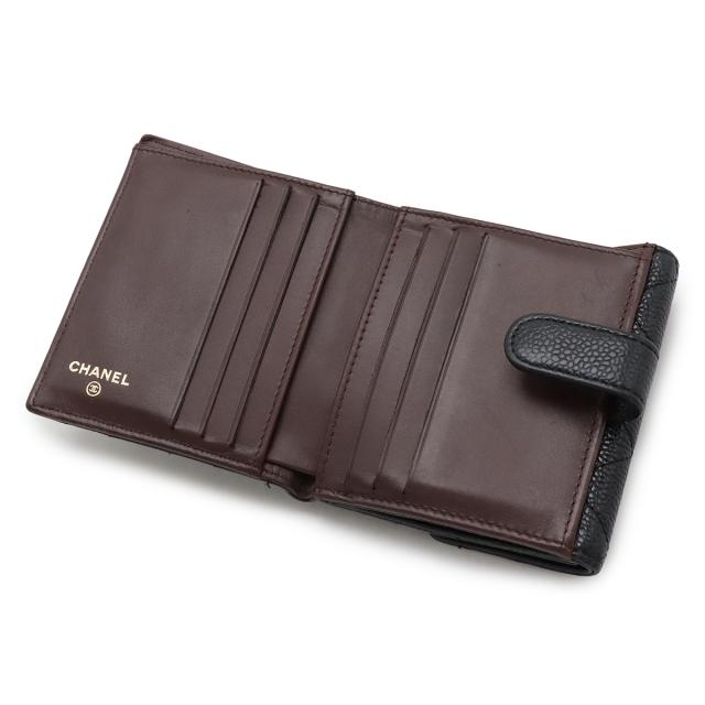 シャネル 財布 マトラッセ キャビアスキン 二つ折り コンパクト Wホック シャネル 財布 マトラッセ キャビアスキン 二つ折り コンパクト Wホック