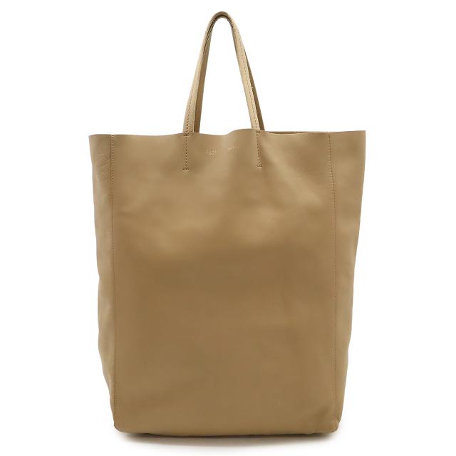 CELINE セリーヌ ホリゾンタルカバ トートバッグ ラージトート ショルダーバッグ 縦長 レザー ベージュ