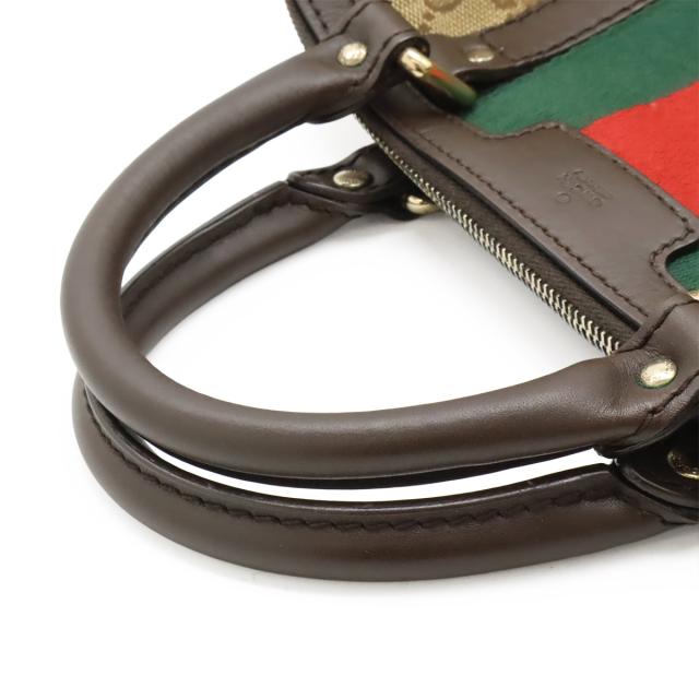 GUCCI グッチ GGキャンバス シェリーライン ハンドバッグ ミニボストン