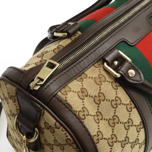 GUCCI グッチ GGキャンバス シェリーライン ハンドバッグ ミニボストン