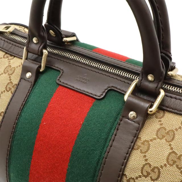 GUCCI グッチ GGキャンバス シェリーライン ハンドバッグ ミニボストン