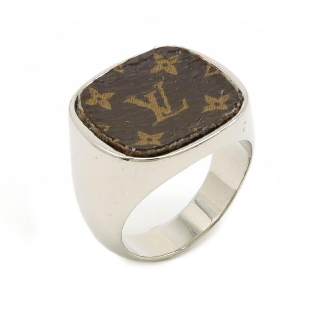 LOUIS VUITTON ルイ ヴィトン バーグ モノグラム パドロック リング 指輪 #M 日本サイズ約19.5号 シルバー M00515