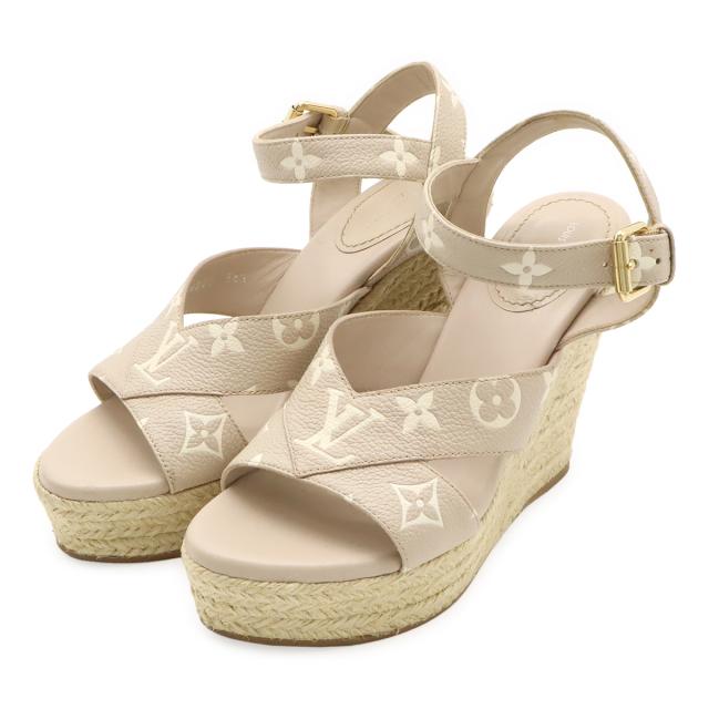 【LOUIS VUITTON】サンダル　モノグラム　ストラップ　ウェッジサンダル ๑ルイヴィトン*ウェッジソールサンダル✧エスパドリーユ