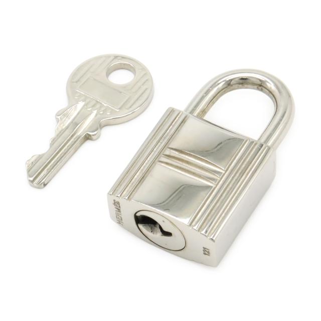 HERMES エルメス カデナ パドロック 南京錠 No.121 鍵 カギ キー付き メタル シルバー