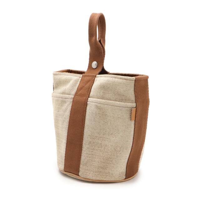 HERMES エルメス サクソーPM ハンドバッグ トワルアッシュ ベージュ