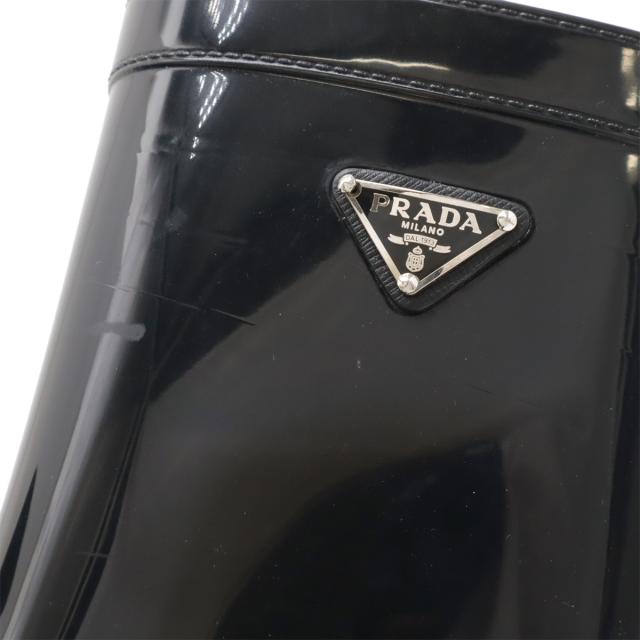 PRADA プラダ トライアングルロゴ レインブーツ 長靴 ヒール ラバー