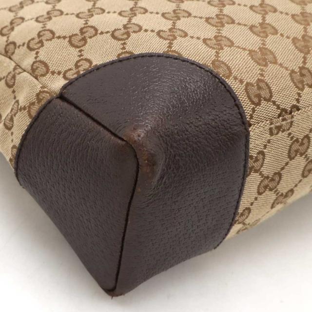 グッチ GGキャンバス ショルダーバッグ 114273 茶斜めがけレザー