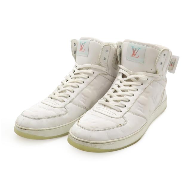 LOUIS VUITTON ルイ ヴィトン リヴォリライン モノグラムエンボス ハイカットスニーカー シューズ ホワイト #6 1/2 日本サイズ約25.5cm