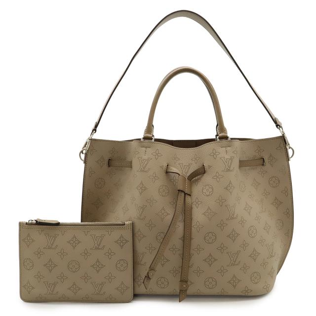 LOUIS VUITTON ルイ ヴィトン モノグラムマヒナ ジロラッタ トートバッグ ハンドバッグ 2WAY ショルダーバッグ ガレ グレージュ ポーチ付き M54403