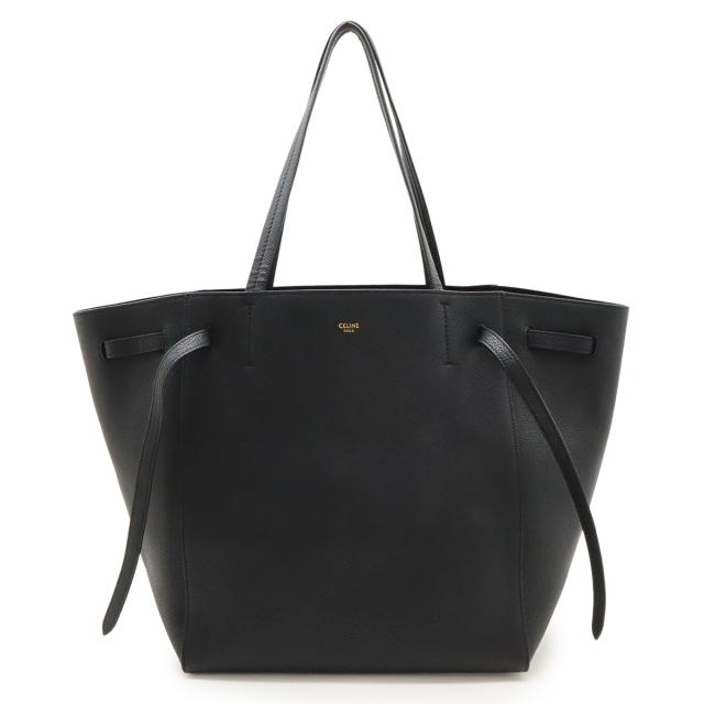 CELINE カバファントム スモール トートバッグ ショルダーバッグ ショルダートート セミショルダー レザー ブラック 黒 189023